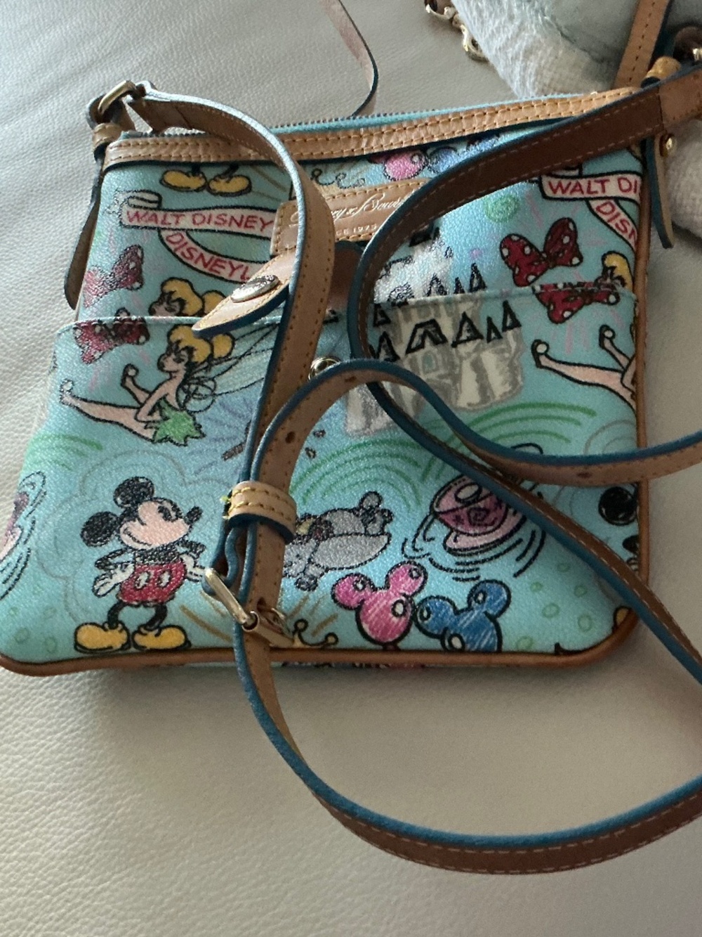 Disney Dooney and Bourke Blue Sketch crossbody bag